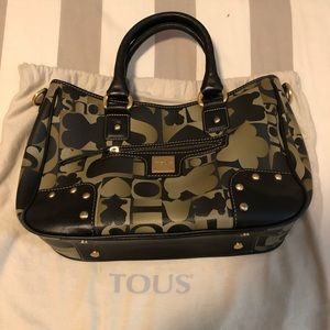 Tous Kaos black and brown leather satchel bag